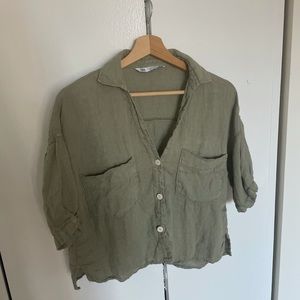 Zara cargo cropped shirt